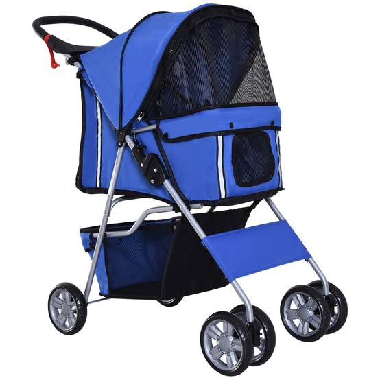 Poussette pour chien en tissu oxford bleu 75.0 x 45.0 x 97.0 cm - PANGIVO - Image 1