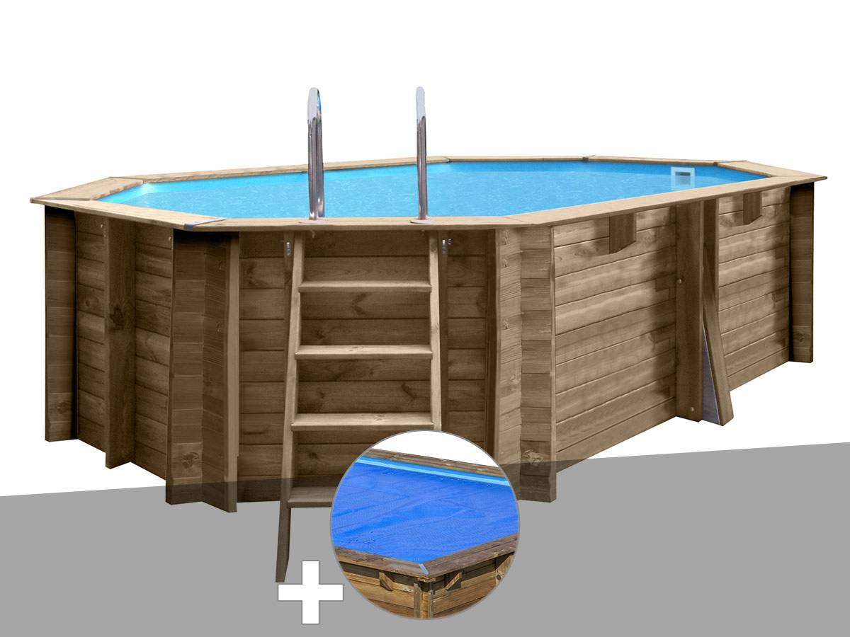 Gré - Kit piscine bois Gré Grenade 2 4,36 x 3,36 x 1,17 m + Bâche à bulles