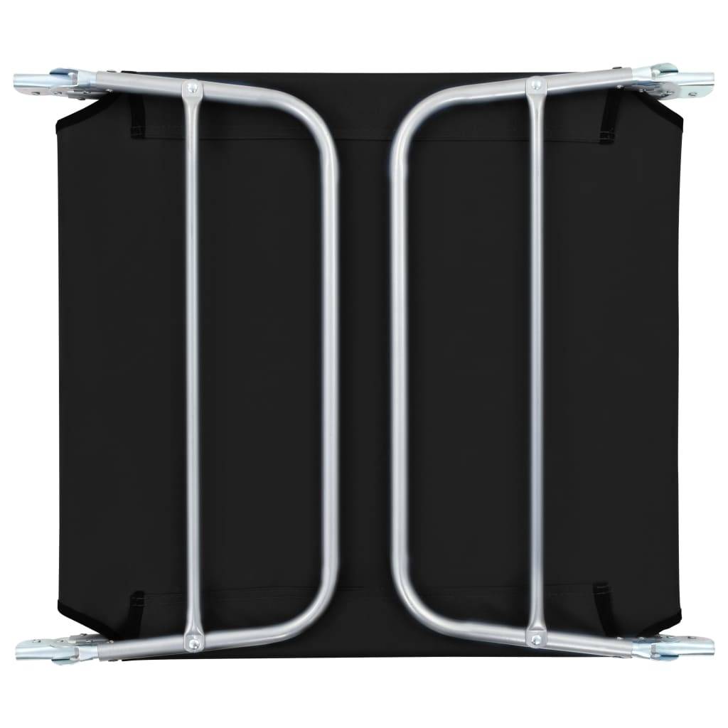 Helloshop26 - Chaises longues 182 cm pliables 2 pièces acier et tissu noir - Image 9