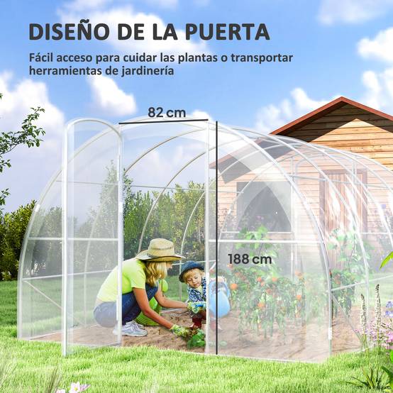 Serre Tunnel de Culture 12m² Acier avec 2 Portes Battantes et Toit Arqué 4x3x2 m - ComfortXL Outdoor Living - Image 7