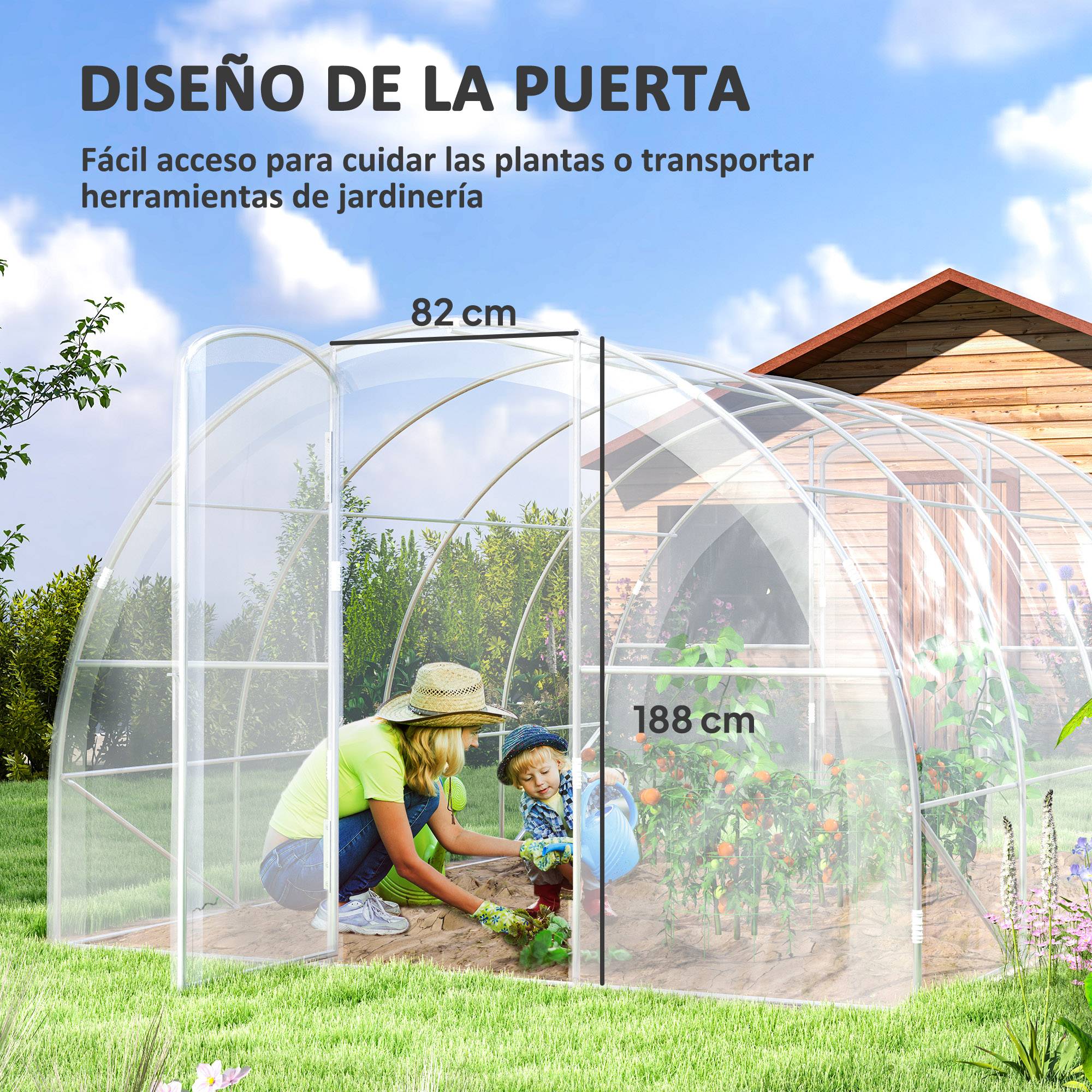 Serre Tunnel de Culture 12m² Acier avec 2 Portes Battantes et Toit Arqué 4x3x2 m - ComfortXL Outdoor Living - Image 7