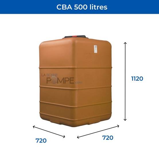 Cuve récupération eau de pluie 500L - Réservoir aérien cubique Terracotta - Polyéthylène - ELBI CBA - Image 2