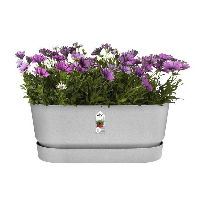 Elho - Planteur Ovale Greenville - Plastique - Avec Roulettes - ø60 - Living Ciment - Image 3