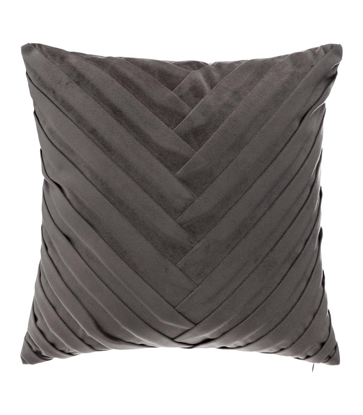 Atmosphera - Coussin déhoussable Velours tressé Gris foncé 40 x 40 cm - Image 1