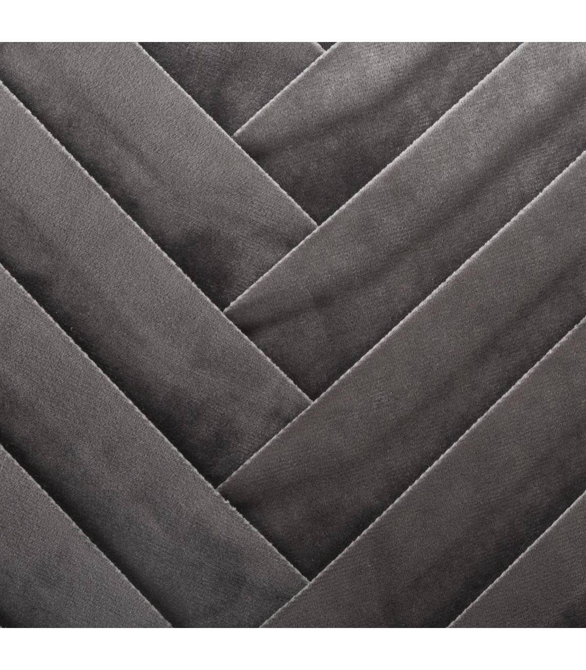 Atmosphera - Coussin déhoussable Velours tressé Gris foncé 40 x 40 cm - Image 4