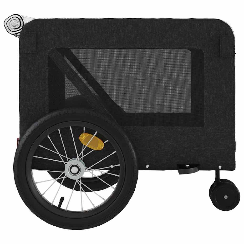 Remorque de vélo pour animaux fer et tissu Oxford noir 135 x 68.5 x 73.5 cm - PANGIVO - Image 8