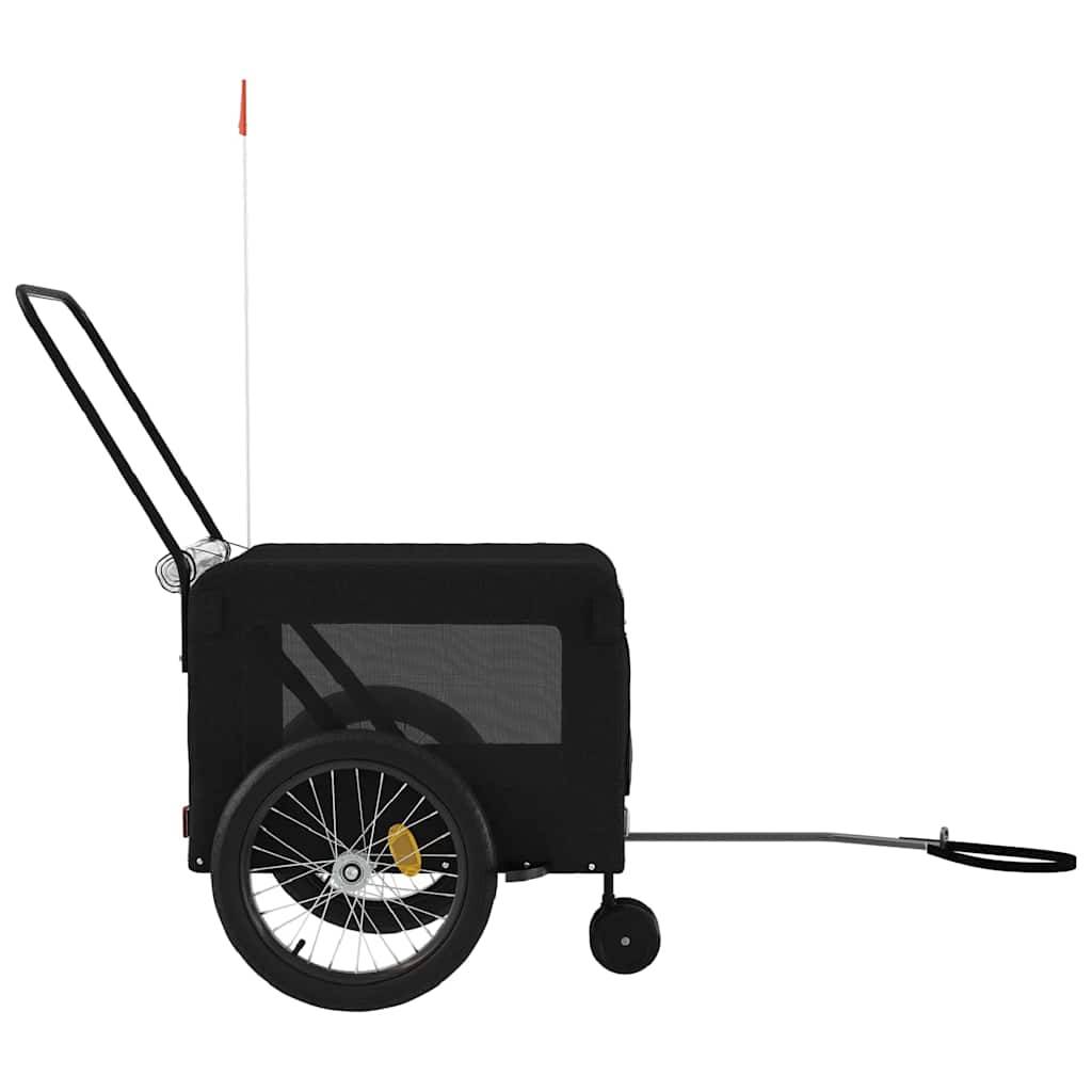 Remorque de vélo pour animaux fer et tissu Oxford noir 135 x 68.5 x 73.5 cm - PANGIVO - Image 7
