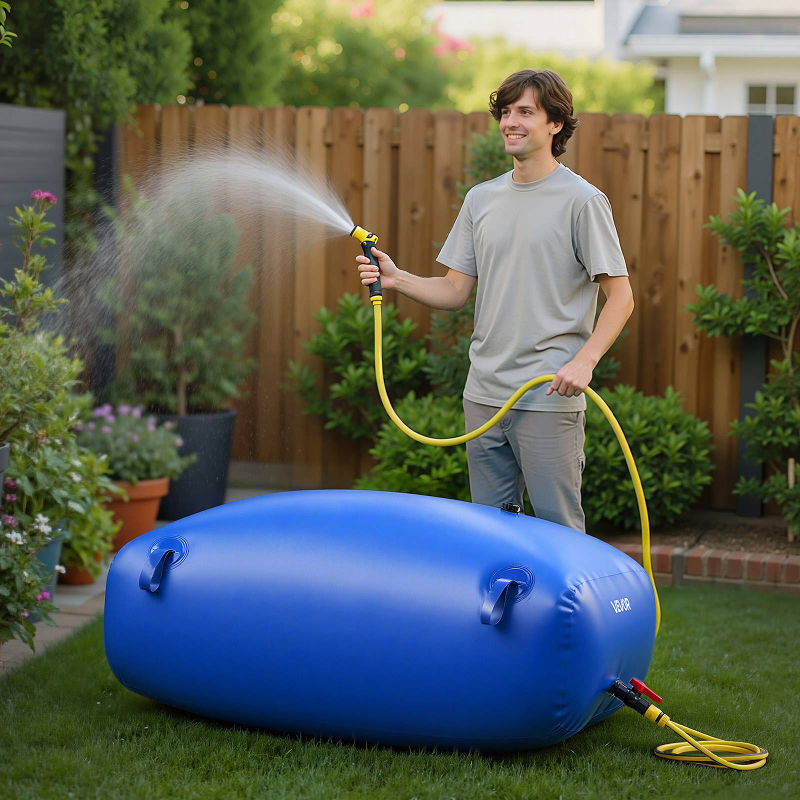Vevor - VEVOR Réservoir d'Eau Souple Vessie de Stockage Eau Pliable 330 L PVC 1000D Bleu - Image 8