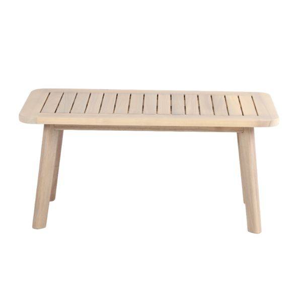 Salon de jardin MATA 4 places en bois d'acacia blanchi FSC coussins gris chiné Beau Rivage - Image 7