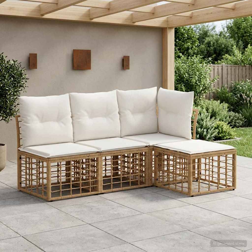 Vidaxl - Ensemble de canapés d'extérieur 4 place-Salons de jardin Naturel Polyester 935026 - Image 1