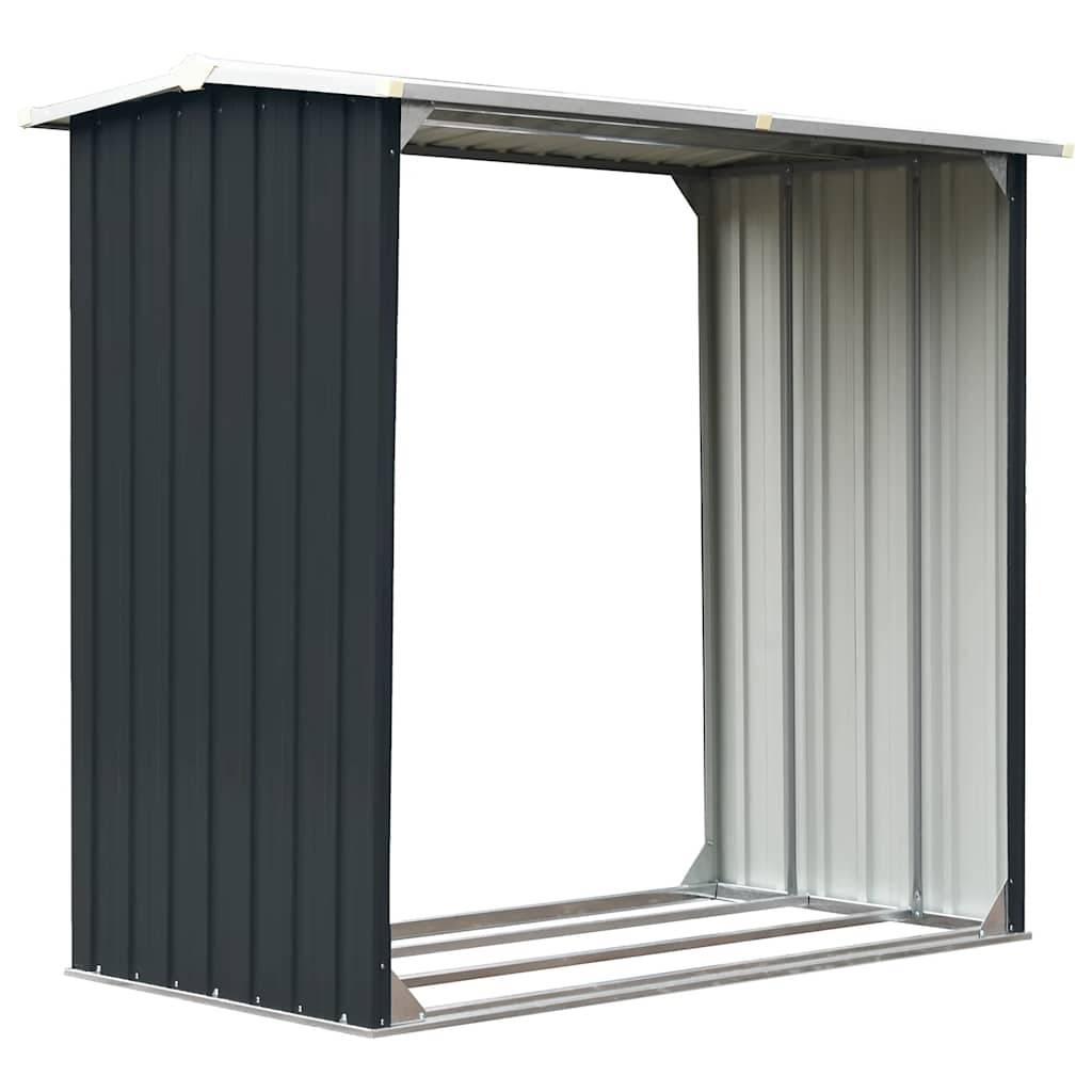 Abri à bûches Acier Galvanisé Design Moderne 172x91x154 cm Anthracite - ComfortXL Outdoor Living - Image 2