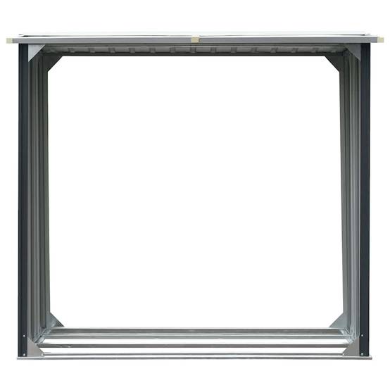 Abri à bûches Acier Galvanisé Design Moderne 172x91x154 cm Anthracite - ComfortXL Outdoor Living - Image 3