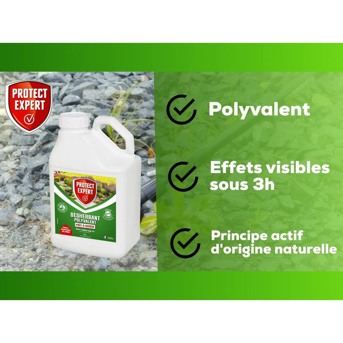Protect Expert - PROTECT EXPERT - Désherbant Polyvalent Prêt-à-Verser 5L | Élimine Rapidement les Mauvaises Herbes | Format Économique - Image 3