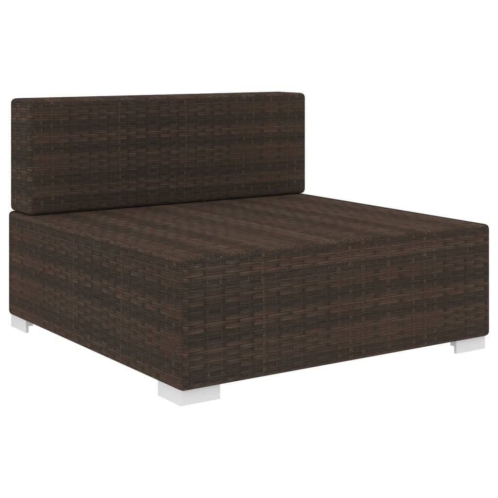 Siège central résine tressée marron 70 x 70 x 53 cm - PANGIVO - Image 2