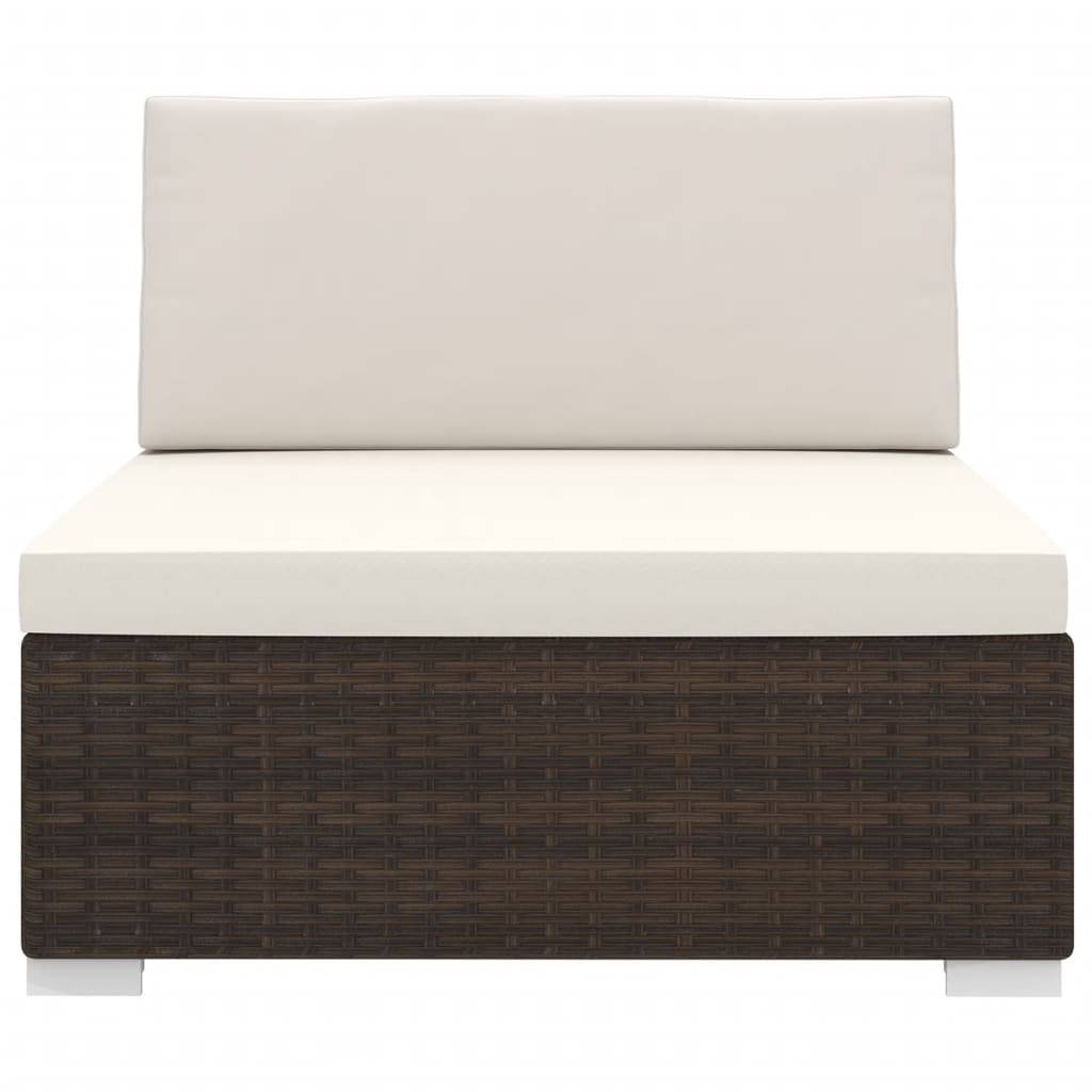 Siège central résine tressée marron 70 x 70 x 53 cm - PANGIVO - Image 3