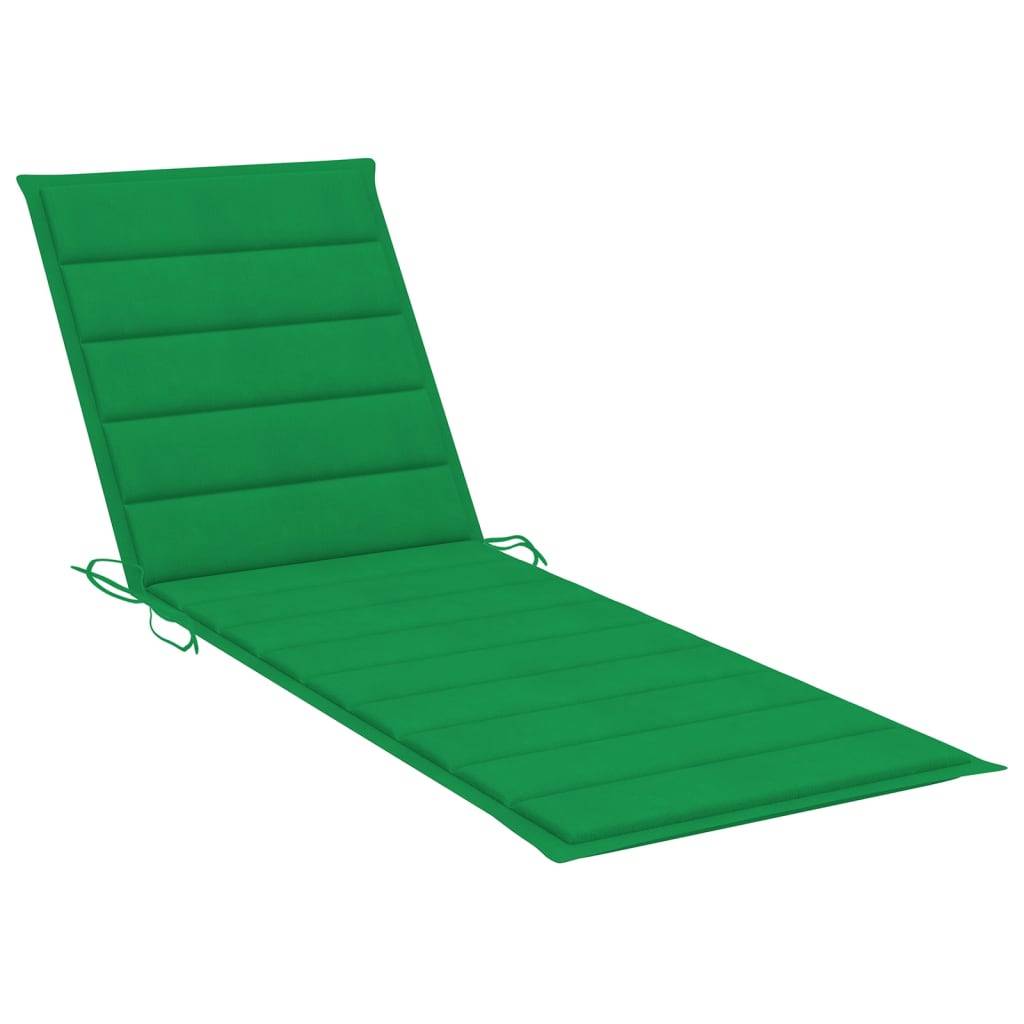 Helloshop26 - Transat chaise longue bain de soleil lit de jardin terrasse meuble d'extérieur avec coussin vert bois de pin imprégné - Image 4
