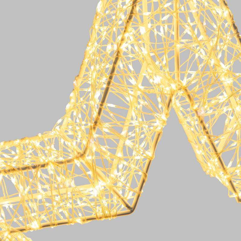 Lotti - étoile lumineuse à LED 3D Ø75cm fil métal blanc 3500 MicroLED FlashLED Diamond Lotti - Image 3