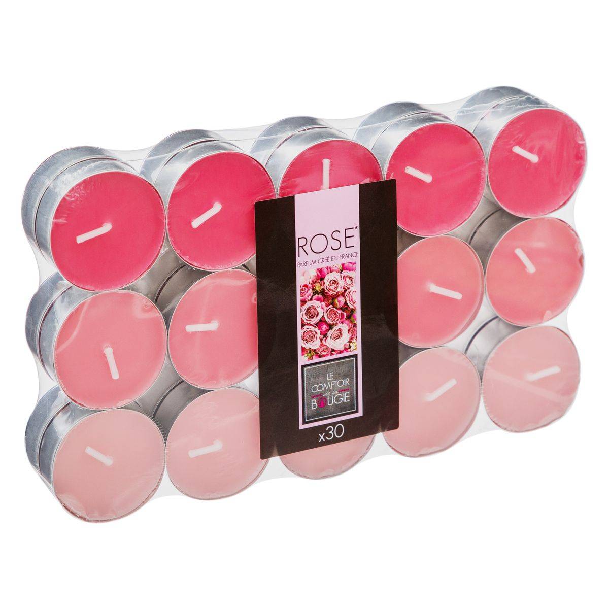 Lot de 30 bougies parfumées Rose - Image 1