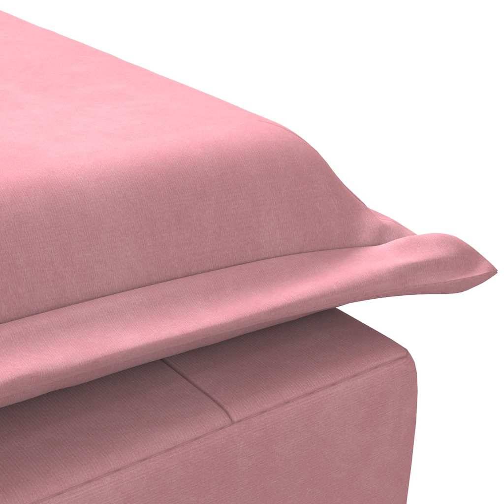 Maison Chic - Chaise longue | Transat | Bain de soleil de massage avec traversin rose velours - Image 8
