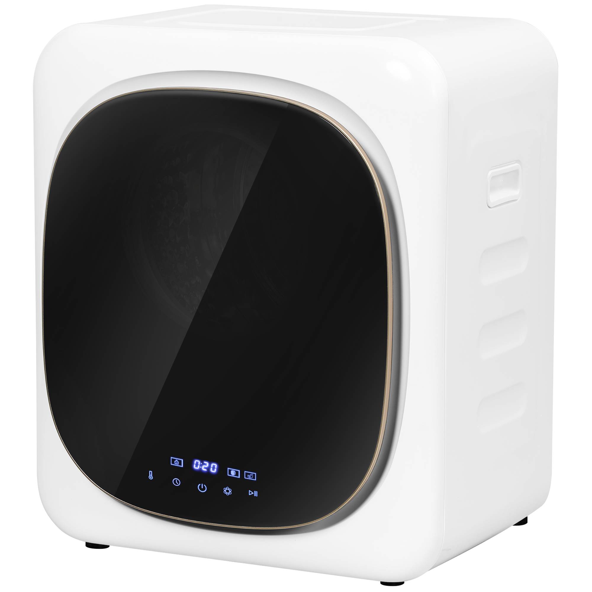 Sèche-linge à air 4kg minuterie et programmes intelligents, inox et ABS, 48x40x56 cm, blanc - Image 2