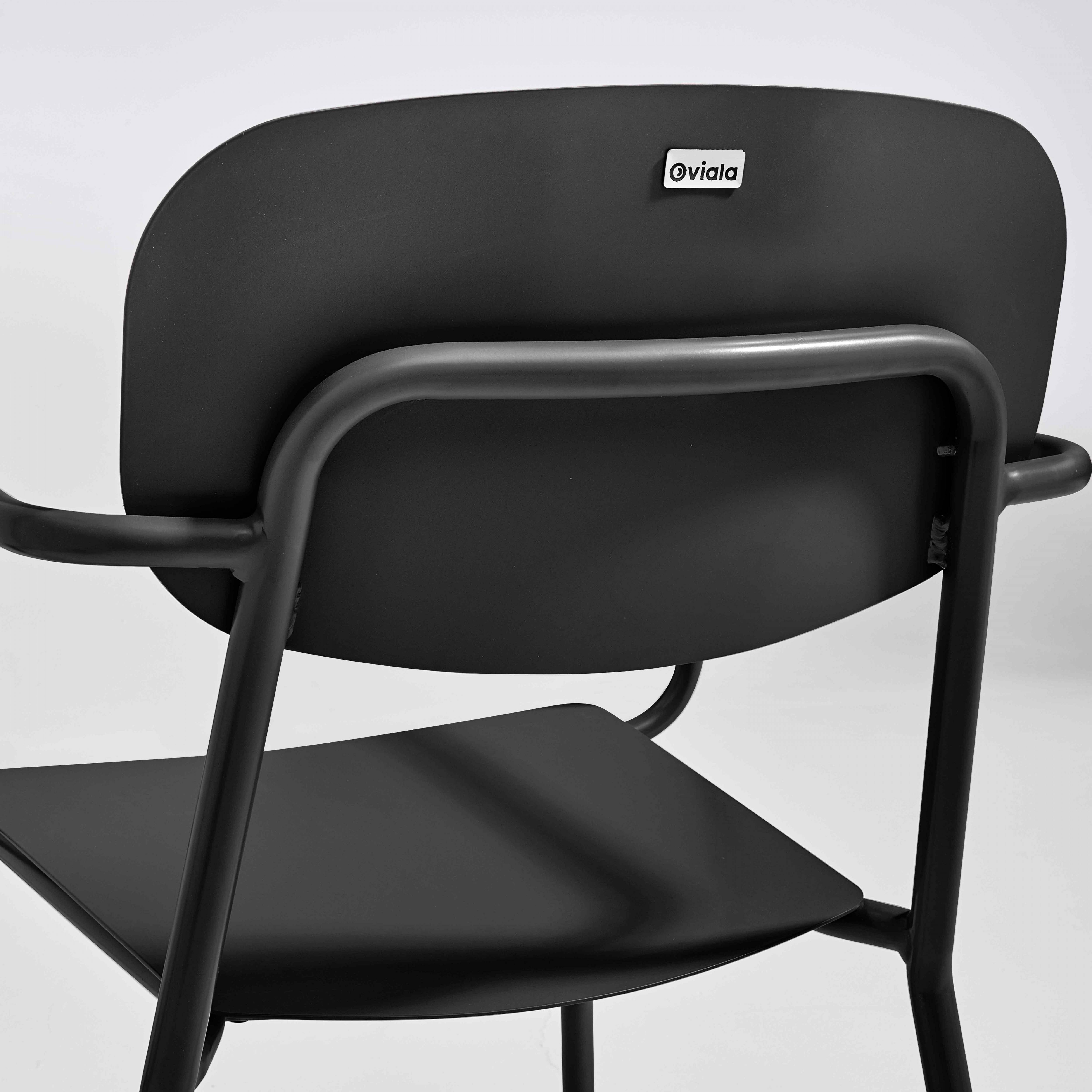 Oviala - Fauteuil de jardin en aluminium noir Liverpool - Oviala - Image 4