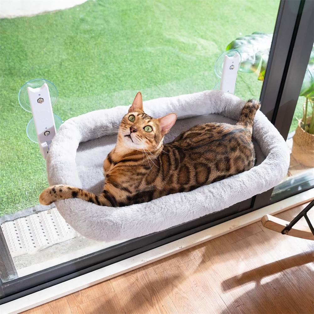 Lit mural en peluche pour chat, dimensions 40x30x14 cm, fixations ...