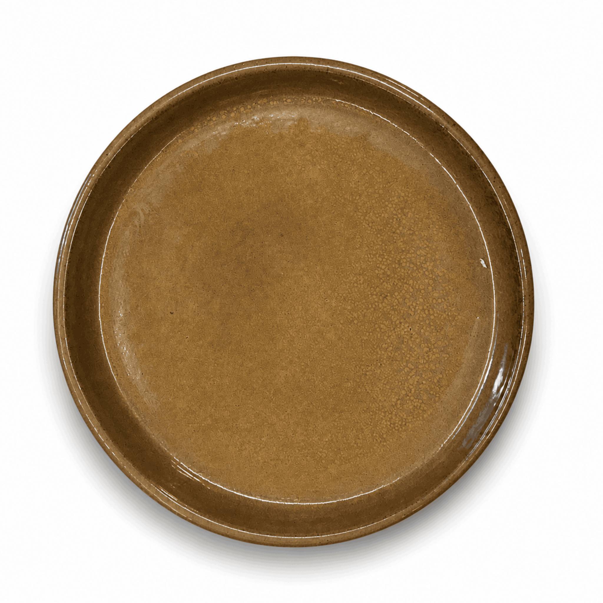 Soucoupe ronde 34cm miel ambré