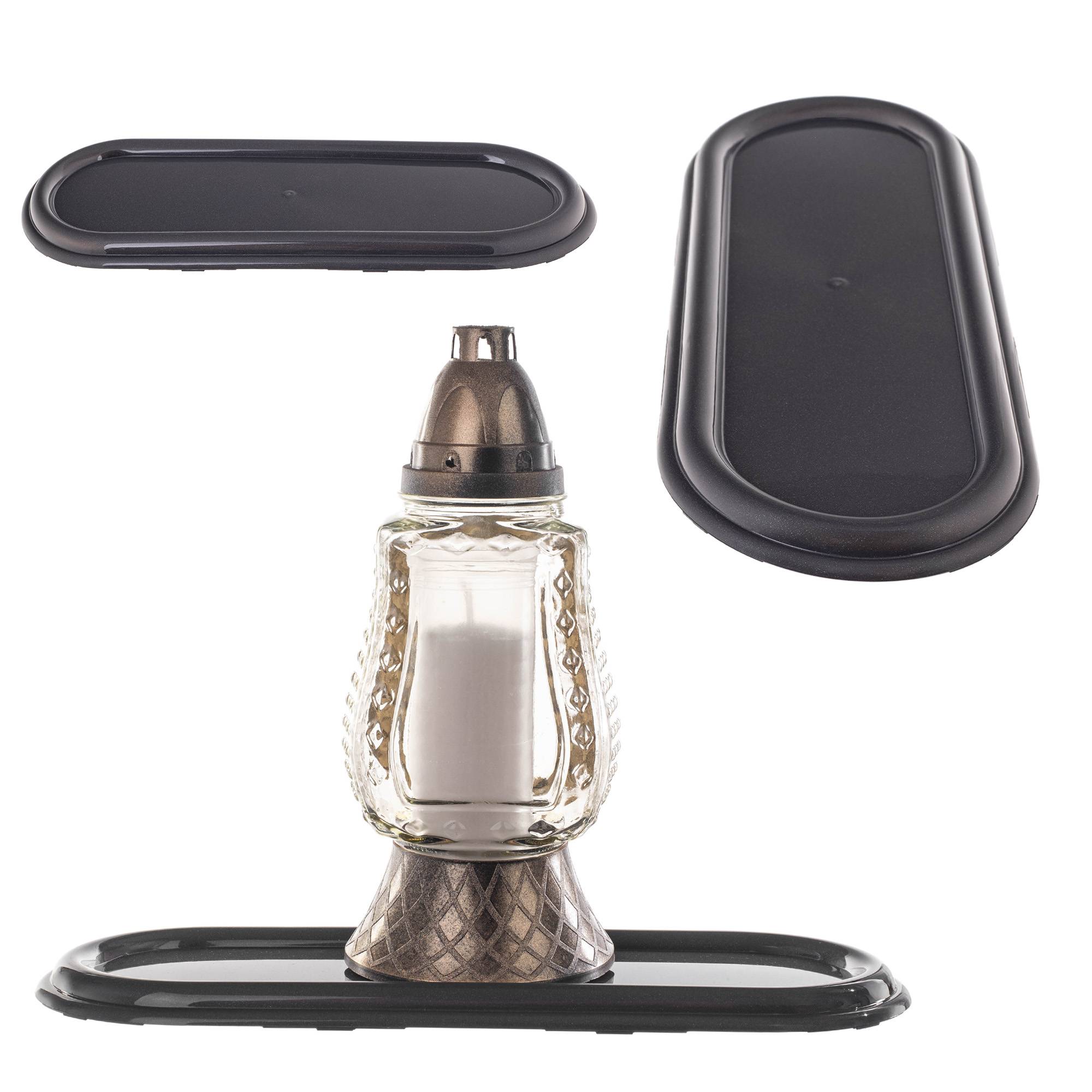 Bougeoir ovale 400 graphite - Image 1
