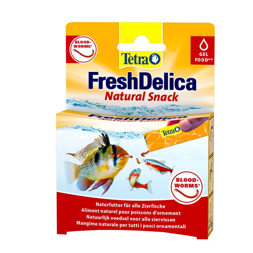 Tetra - Friandises Larves de moustiques "Blood-Worms" en gel 16 sticks de 3 g Fresh Delica nourriture pour Poissons d'ornement - Image 2