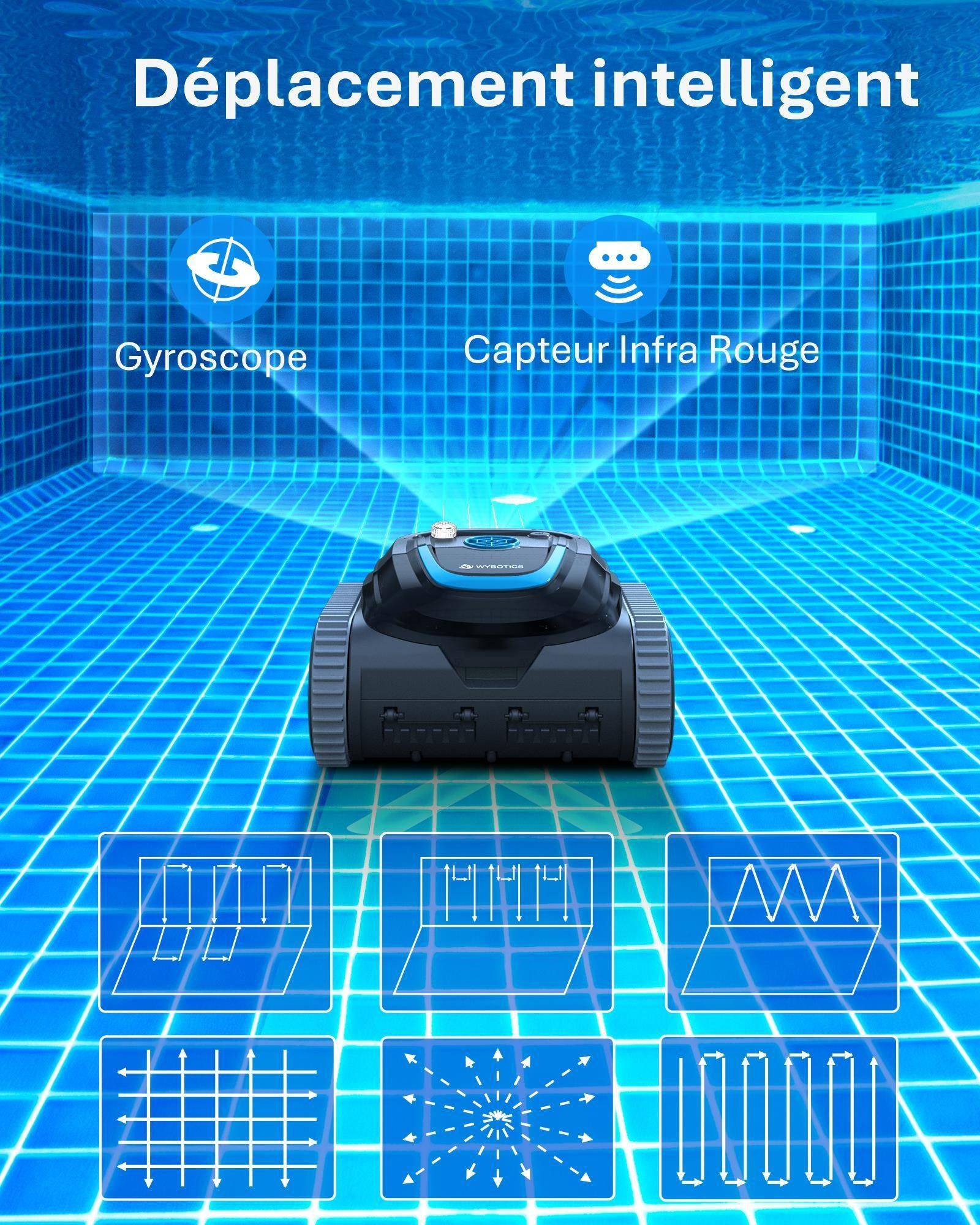 Robot Piscine Sans Fil Wybot S1 - Connecté, Autonome et Polyvalent pour un Nettoyage Complet - Image 4