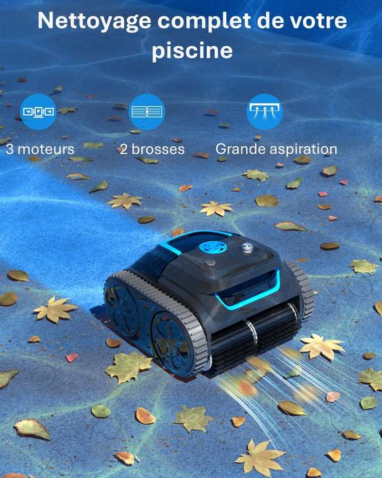 Robot Piscine Sans Fil Wybot S1 - Connecté, Autonome et Polyvalent pour un Nettoyage Complet - Image 3