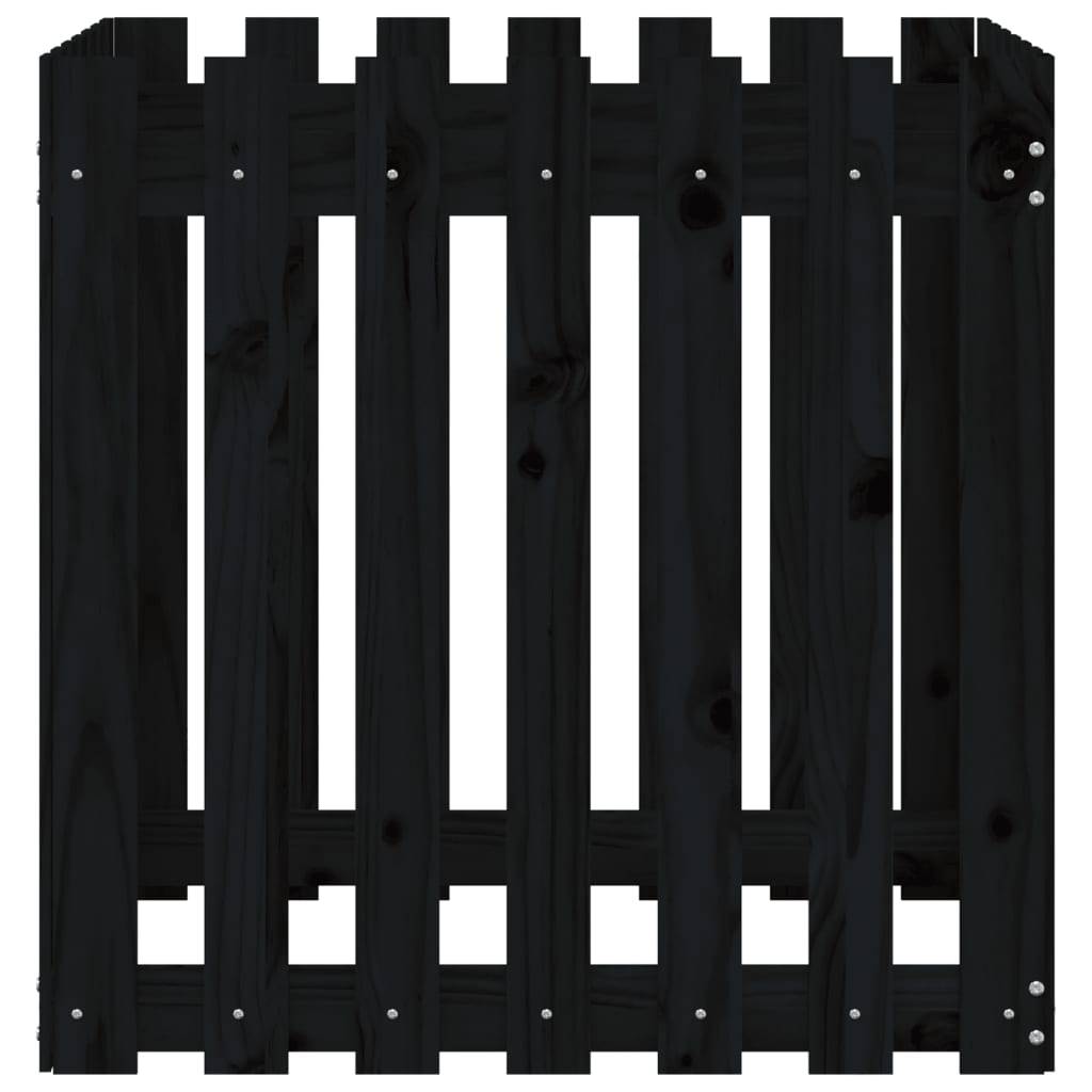 Vidaxl - Jardinière avec design de clôture noir 70x70x70 cm pin massif vidaXL 832464 - Image 6