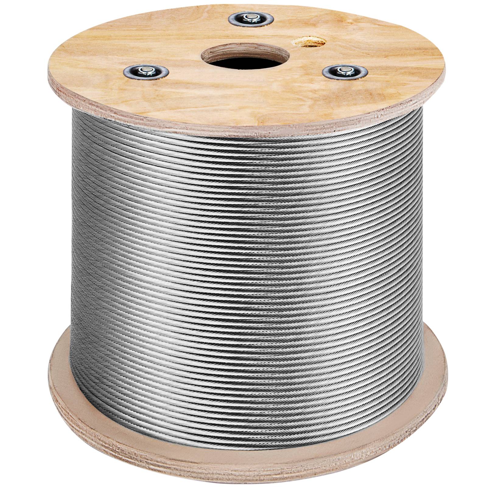 Vevor - Câble inox 150 m 4,76 mm 7x19, bobine fil de suspension, résistance 1 678 kg, pour rampes, corde à linge, guirlandes - Image 1