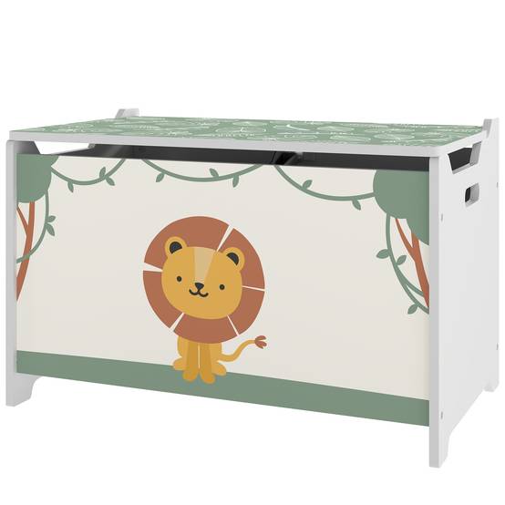 Coffre à jouets de 53 L, coffre à jouets pour enfants avec couvercle à charnière et vérin à gaz, vert - Image 2