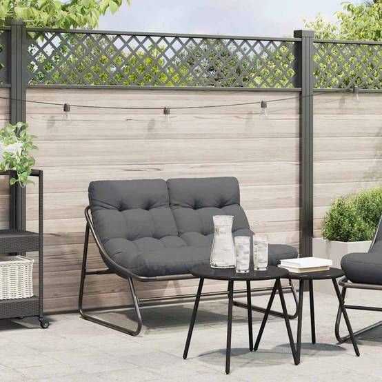 Mobilier de jardin Noir Acier enduit de poudre 110 x 81 x 71 cm - PANGIVO - Image 1