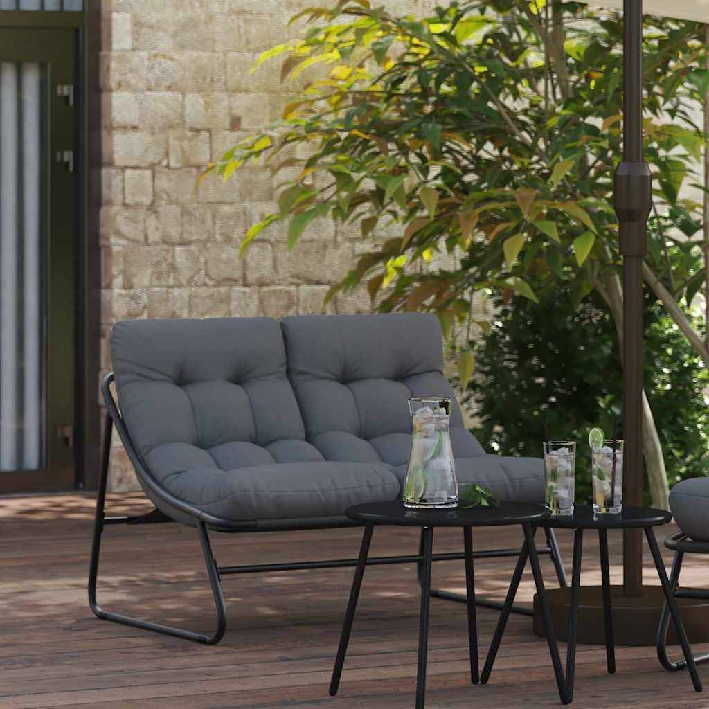 Mobilier de jardin Noir Acier enduit de poudre 110 x 81 x 71 cm - PANGIVO - Image 3