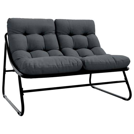 Mobilier de jardin Noir Acier enduit de poudre 110 x 81 x 71 cm - PANGIVO - Image 2