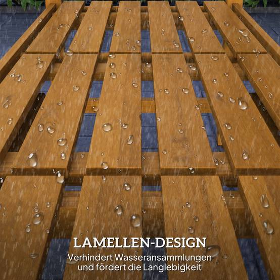 Banc de jardin 2 places en bois de teck, accoudoirs et dossier, capacité 320 kg, 149x56,5x89cm, durable - Image 6