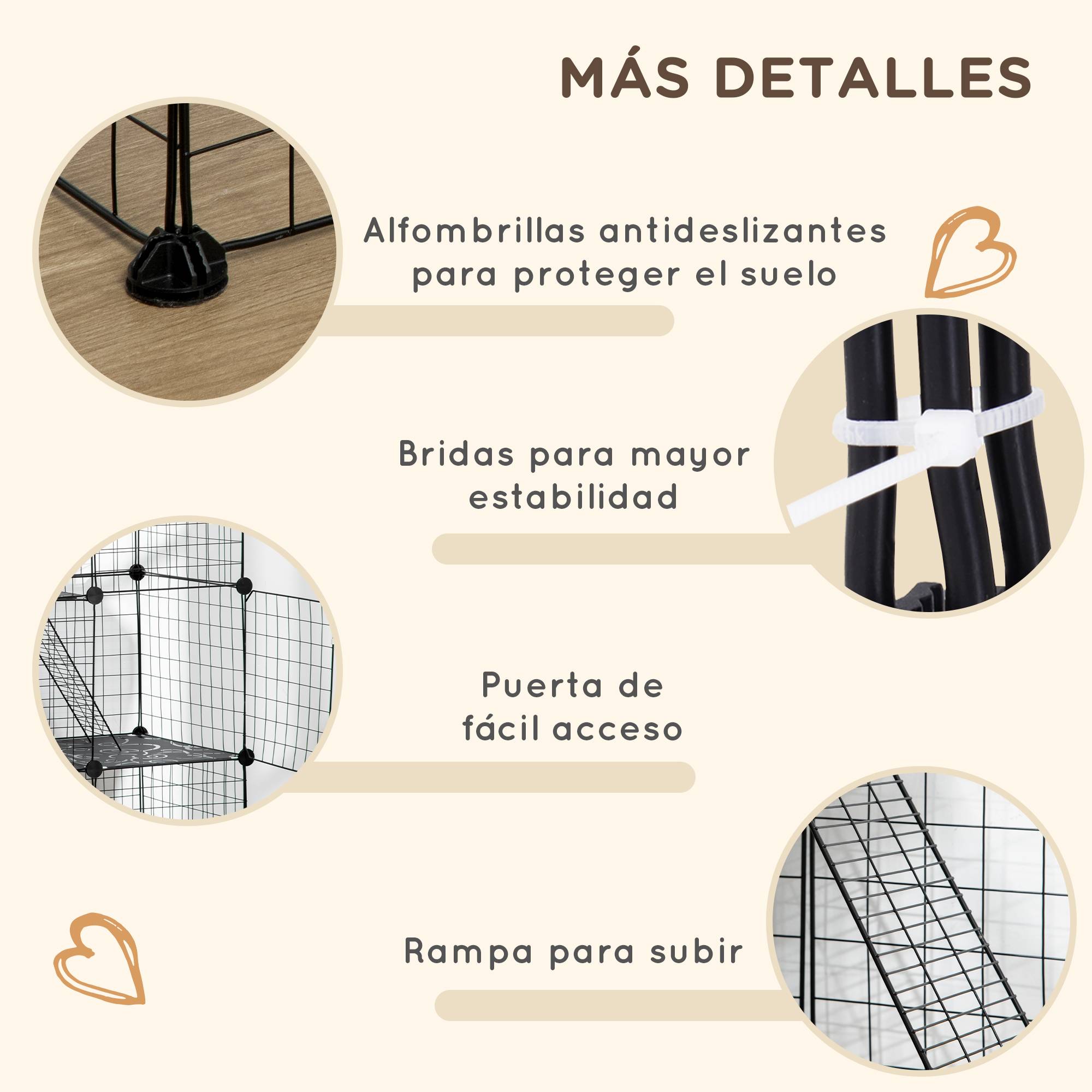 Parc Lapin Enclos Modulaire Acier Animaux Rampes 2 Portes 105x45x105cm Noir - ComfortXL Outdoor Living - Image 8