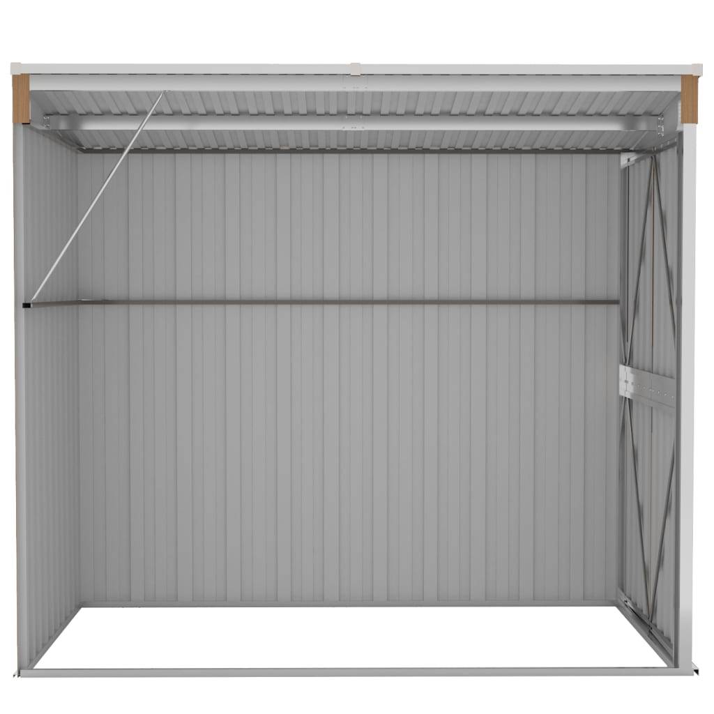 Helloshop26 - Abri de jardin cabane cabanon maison de stockage remise extérieur hangar outils robuste mural 118 x 194 x 178 cm acier galvanisé marron - Image 4