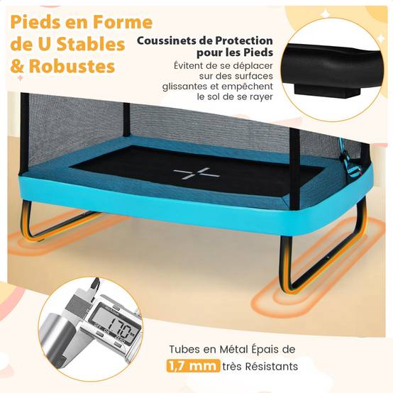 Trampoline Exterieur Enfant 3 Ans Avec Balançoire,avec Filet De Securite Housse A Ressorts Cadre En Metal Galvanise Bleu 91158986 Trampoline Exterieur Enfant 3 Ans Avec Balançoire,avec Filet De Securite Housse A Ressorts Cadre En Metal Galvanise Bleu 91158986