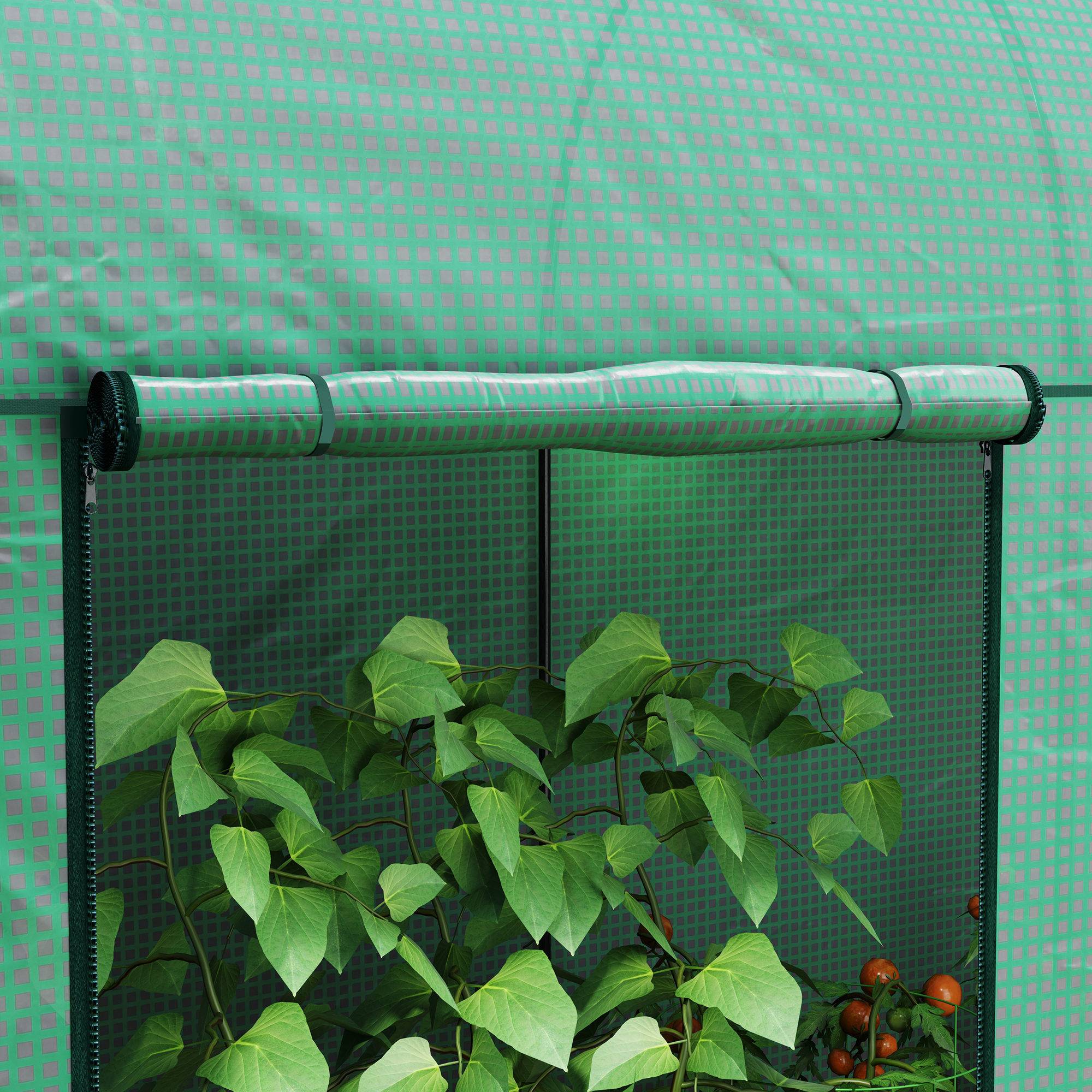 Serre de Jardin pour Tomates Acier PE Protection UV 2 Portes Enroulables 2x1x1,78m Vert - ComfortXL Outdoor Living - Image 10