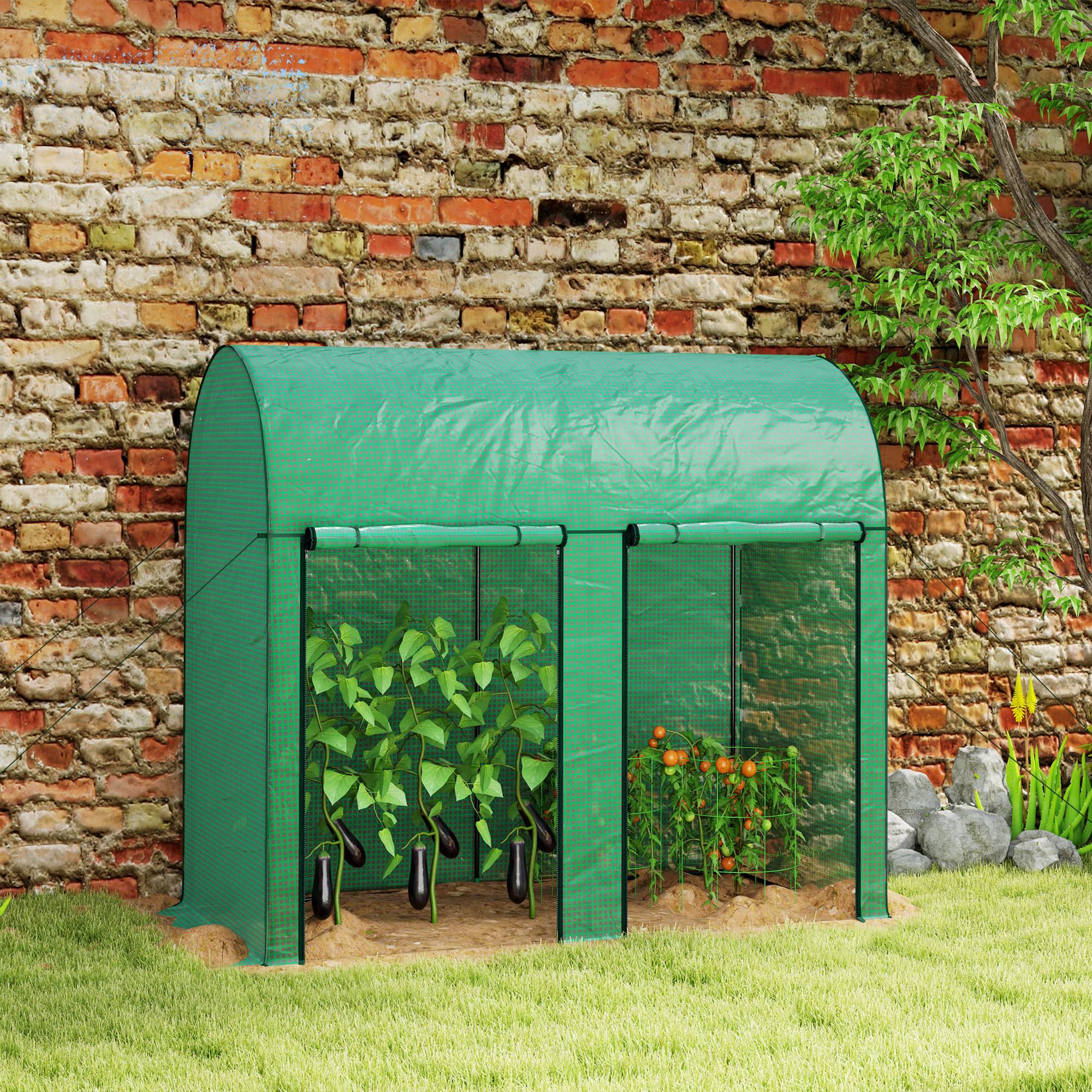Serre de Jardin pour Tomates Acier PE Protection UV 2 Portes Enroulables 2x1x1,78m Vert - ComfortXL Outdoor Living - Image 3