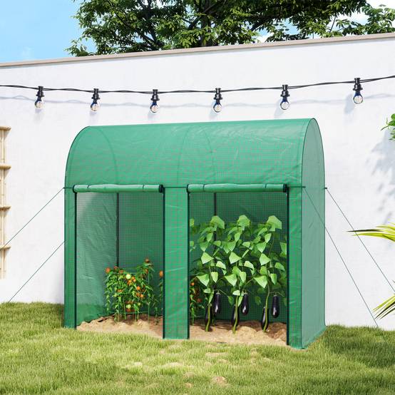 Serre de Jardin pour Tomates Acier PE Protection UV 2 Portes Enroulables 2x1x1,78m Vert - ComfortXL Outdoor Living - Image 4