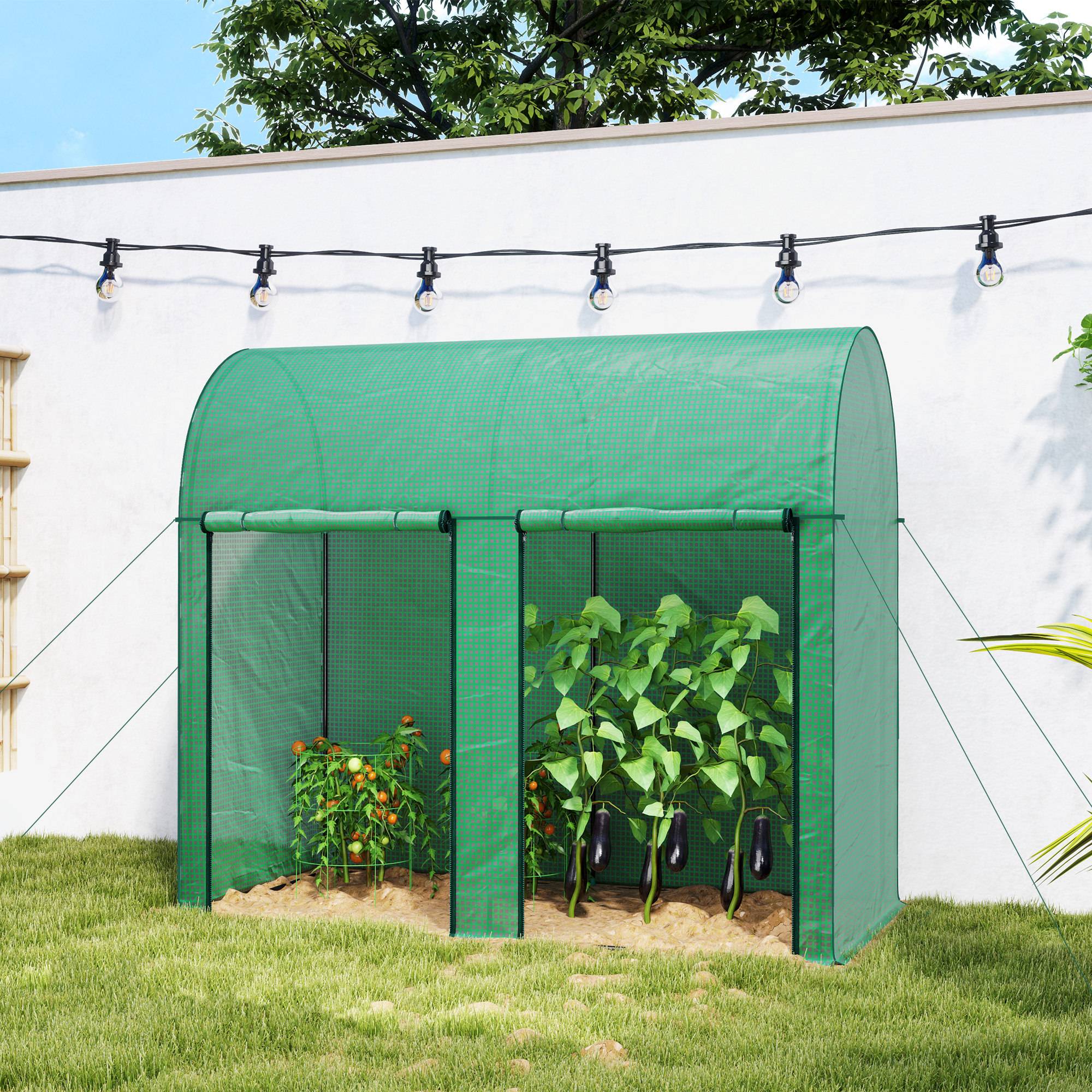 Serre de Jardin pour Tomates Acier PE Protection UV 2 Portes Enroulables 2x1x1,78m Vert - ComfortXL Outdoor Living - Image 4