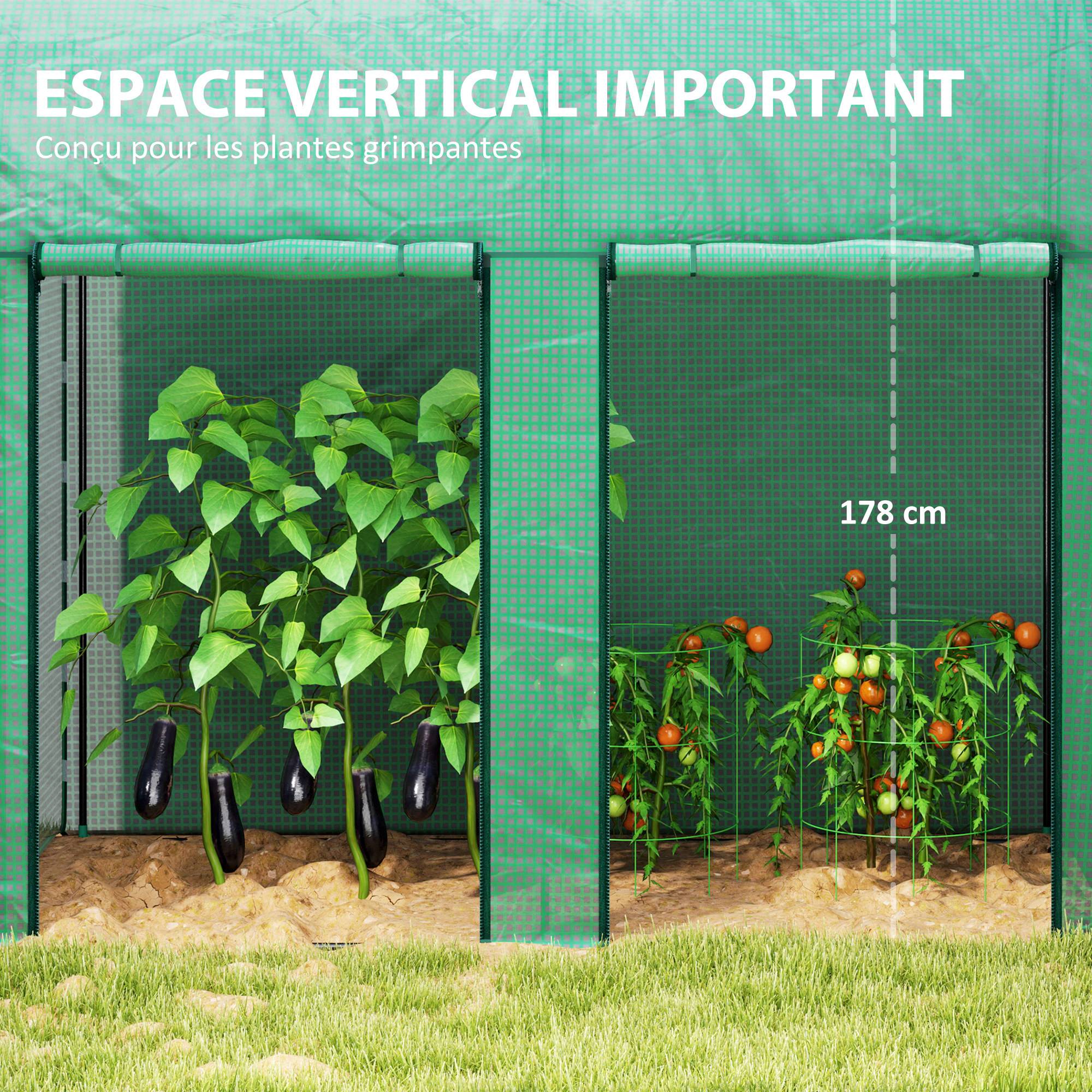 Serre de Jardin pour Tomates Acier PE Protection UV 2 Portes Enroulables 2x1x1,78m Vert - ComfortXL Outdoor Living - Image 6