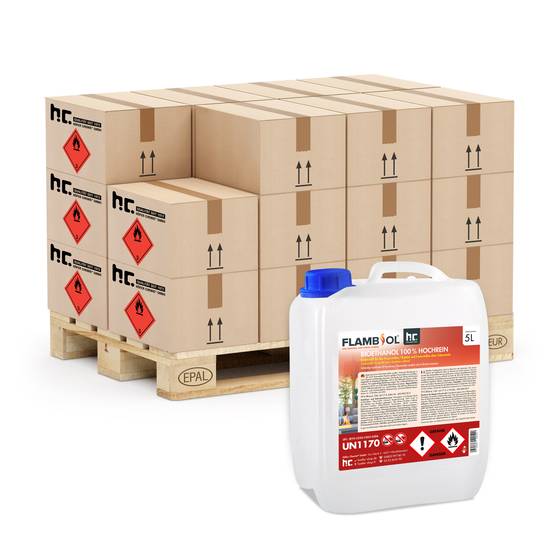 Bioéthanol à 100% dénaturé FLAMBIOL® en bidon de 5 L x 96 - Image 1