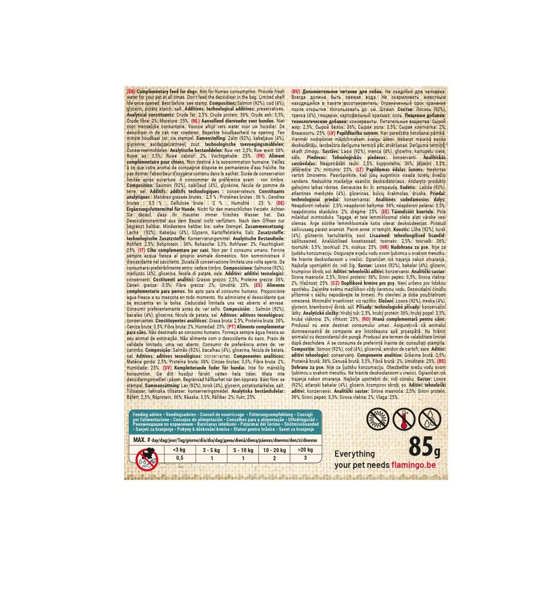 Friandises chien saumon & cabillaud tranches 85g - Image 3