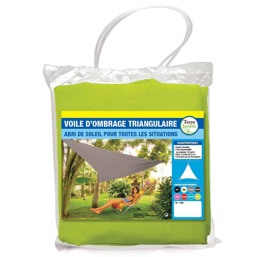 Terre Jardin - Voile d'ombrage triangulaire 360 cm Vert - TERRE JARDIN - Image 1