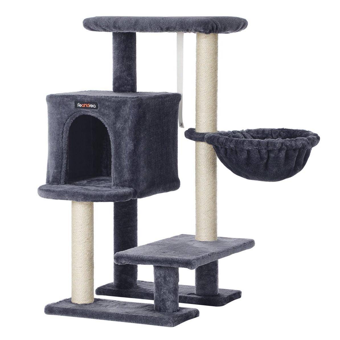 Arbre à chat tour poteaux à gratter 84 cm gris anthracite - Image 1